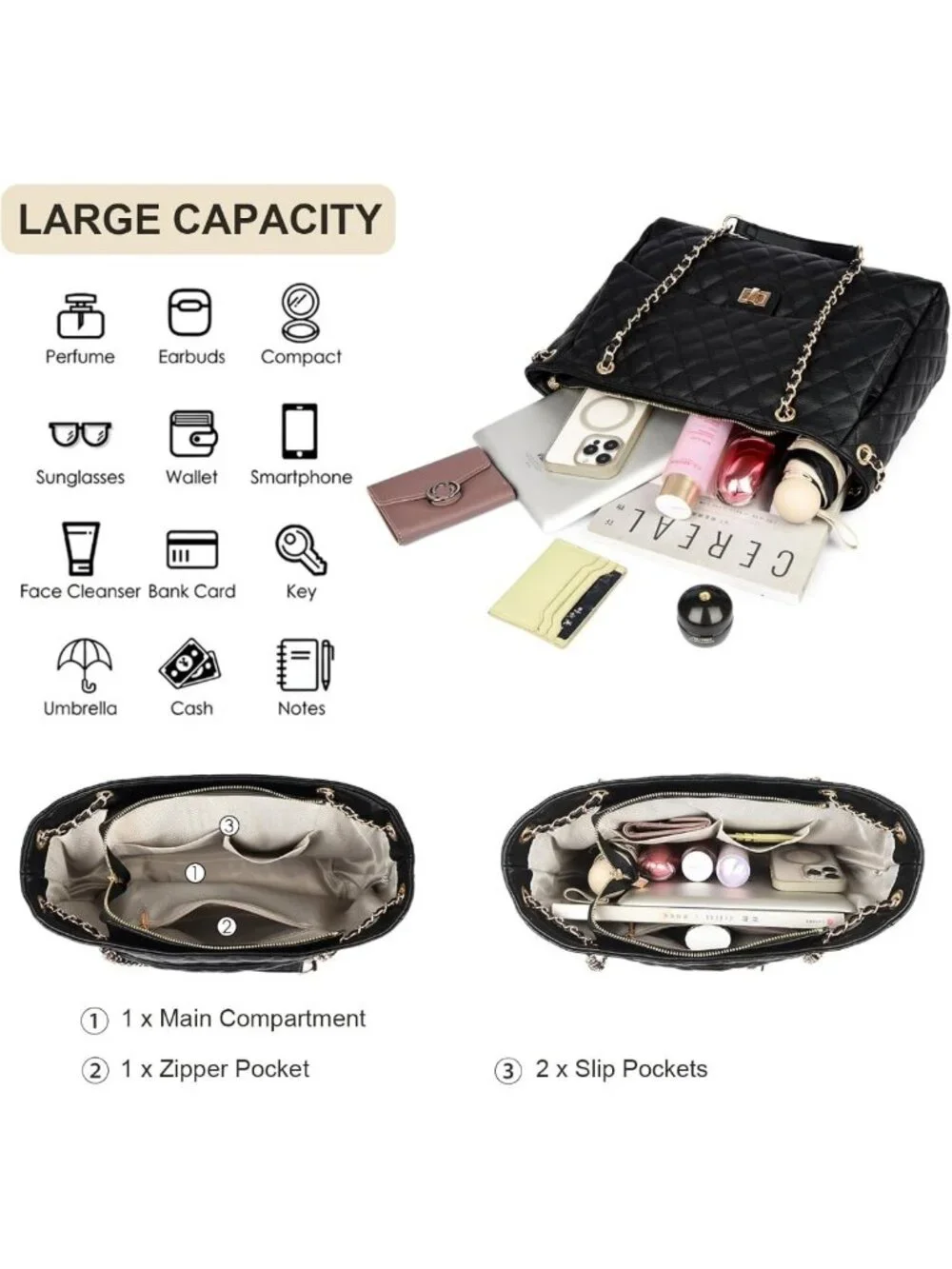 Chic Quilted Satchel Tote Bag for Women | Stylish Leather Crossbody Purse for